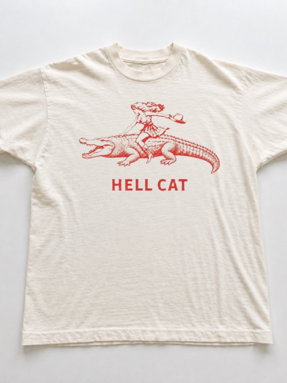 Hell Cat Graphic Short Sleeve Tee - Off White